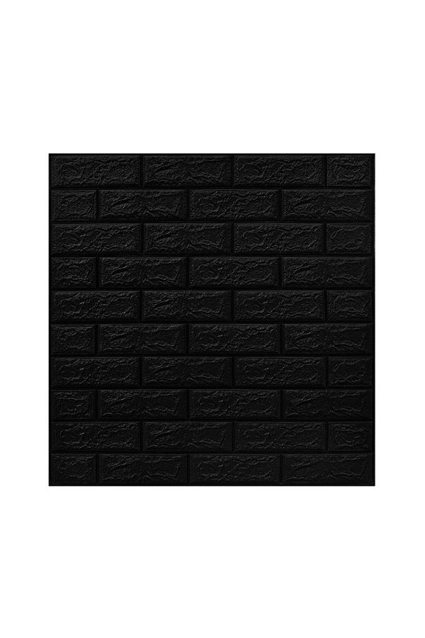 Flippy-Set 10 Placi Tapet 3D Flippy 70x77 cm 3 mm Polietilenă Model Caramidă, Suprafață 5.3 mp, Negru 1