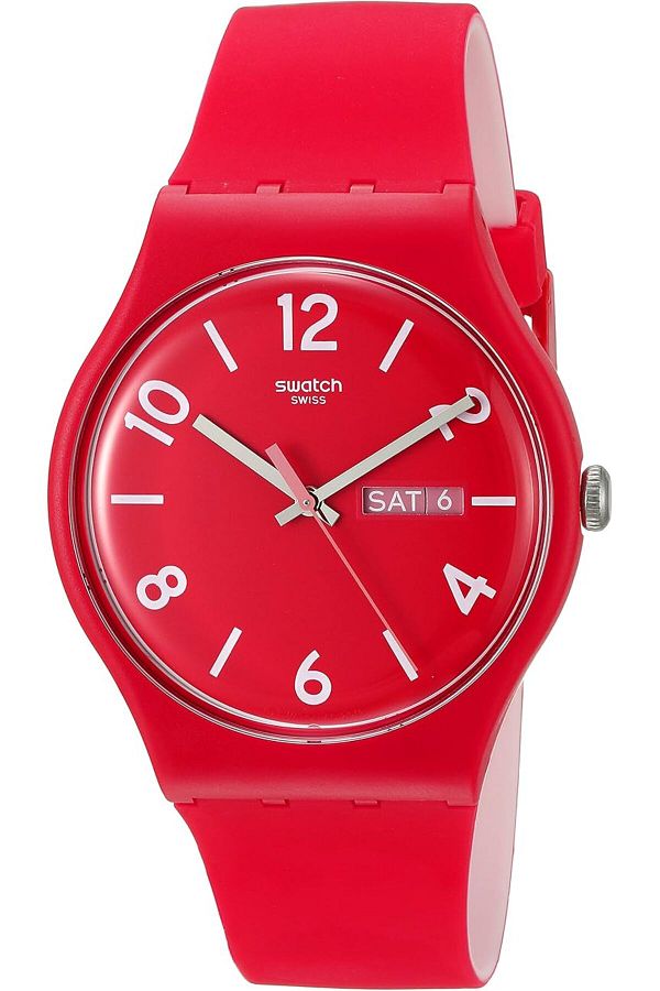 Generic-Swatch Quartz Watch Unisex Backup Red 41 Mm 1