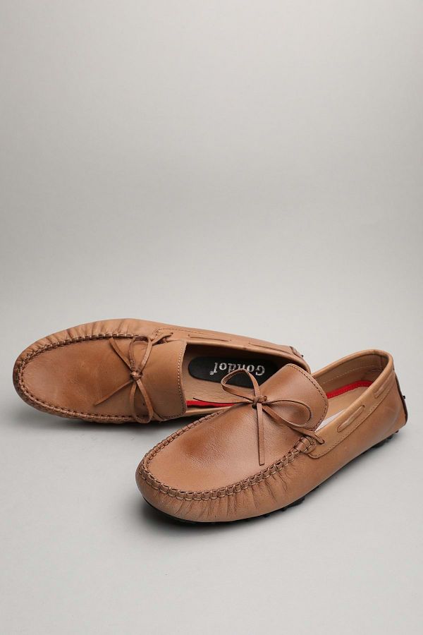 Gondol-Men's Genuine Leather Classic Loafer Camel 41 Model Number 1