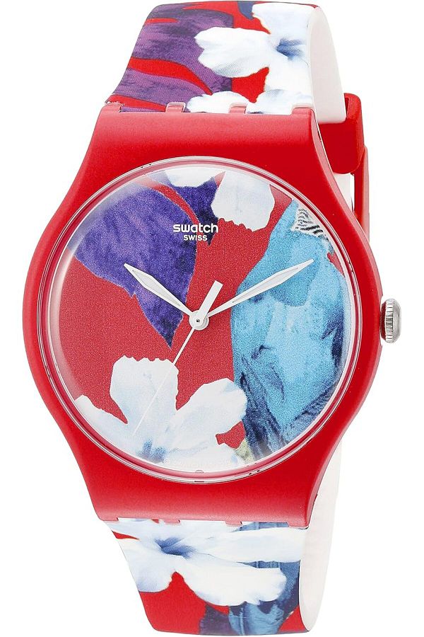 Generic-Swatch Unisex Suor105 Look Through Analog Display Quartz Red Watch 1
