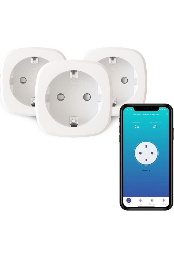 Calex-Set 3 premii inteligent Calex, Wi-Fi, 16A 3600W, IP20, Alb 1