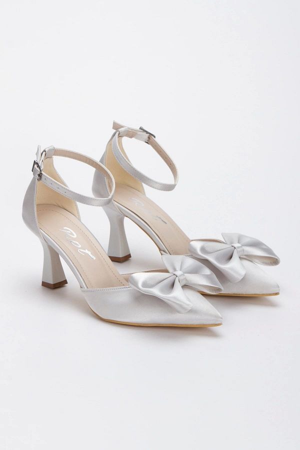 DARUGA-Women's Thin Heeled Closed Back Bow Tie Stylish Evening Dress Shoes 1
