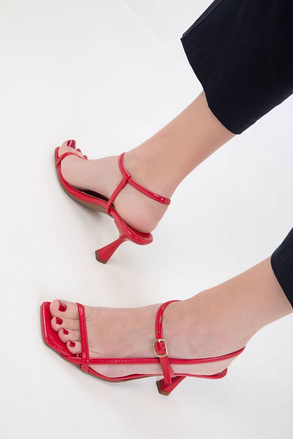 SOHO-20390 Red Patent Leather Women's Classic Heeled Shoes 1
