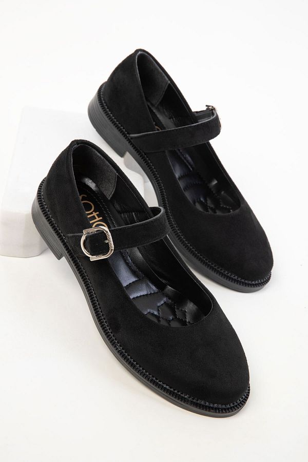 SOHO-Schwarz Wildleder Damen Loafer Schuhe 20499 1