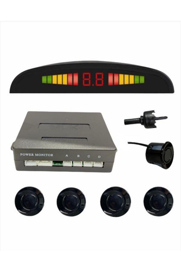 EMA-MFK-Black 18mm 4 Sensors Vehicle Parking Sensor with Digital Display - Sound Prompt 1