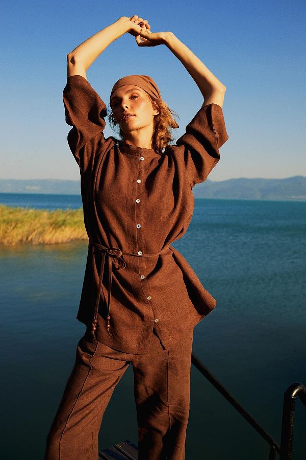 DeFacto-Manuka X Λινό Μακρυμάνικο Basic Tunic D4394ax24hs 1