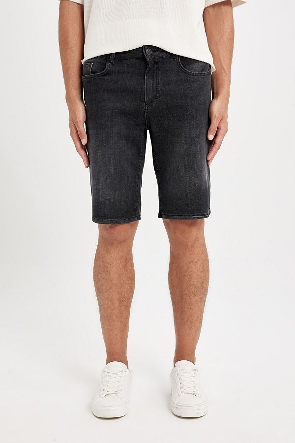 DeFacto-Jean Bermuda Shorts - Regular Fit D3960AX24SM 1