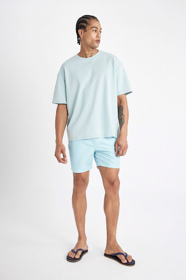 DeFacto-D4519AX24HS Model Short Size Patterned Swim Shorts 1