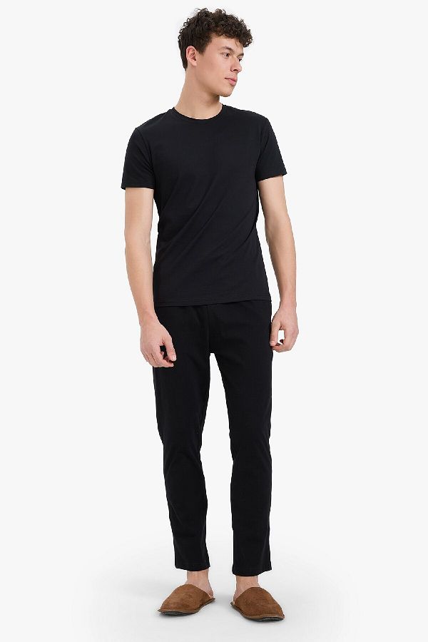 DeFacto-Regular Fit Basic Plain Pocket Pajama Bottoms Z7323Az25Sp 1