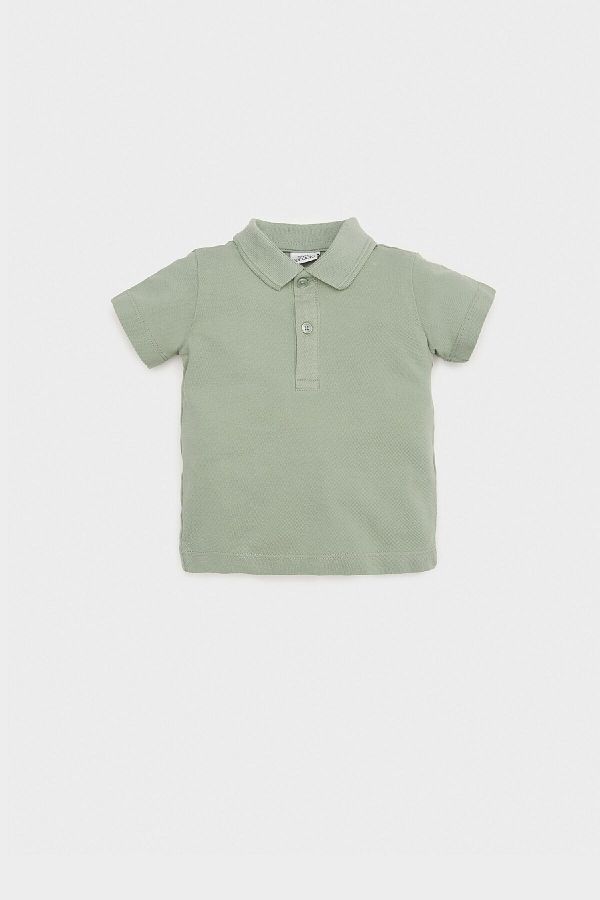 DeFacto-Baby Boy Pique Short Sleeve Polo Basic Plain T-Shirt B7007A525Sm 1
