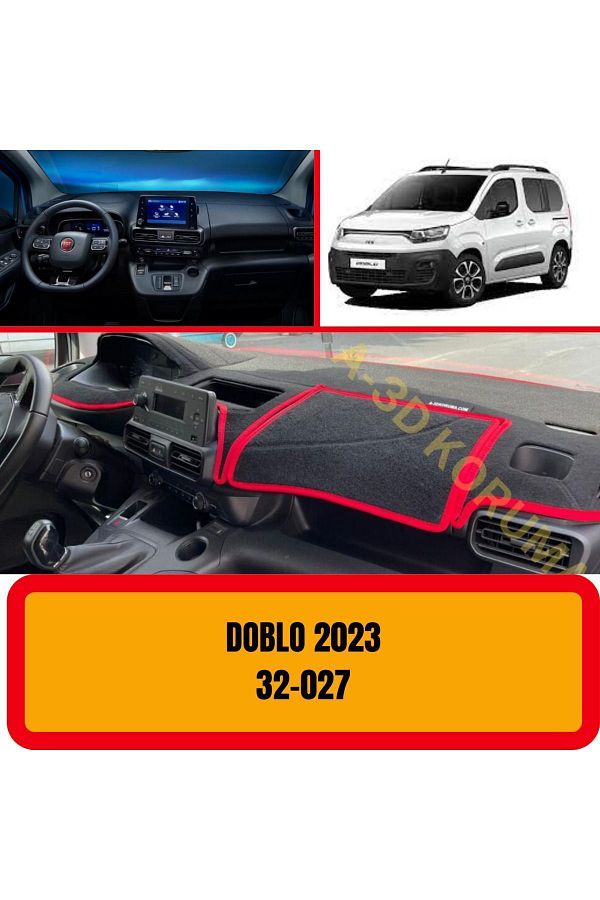 A3D TORPİDO KORUMA-Fiat Doblo 2023 Front Chest / Panel / Torpedo Protection / Case / Carpet / Protector - A3D -3D 1