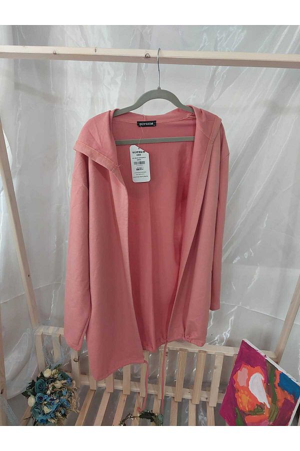 aryam butik-Two Thread Tie Back Festive Hooded Cardigan 1
