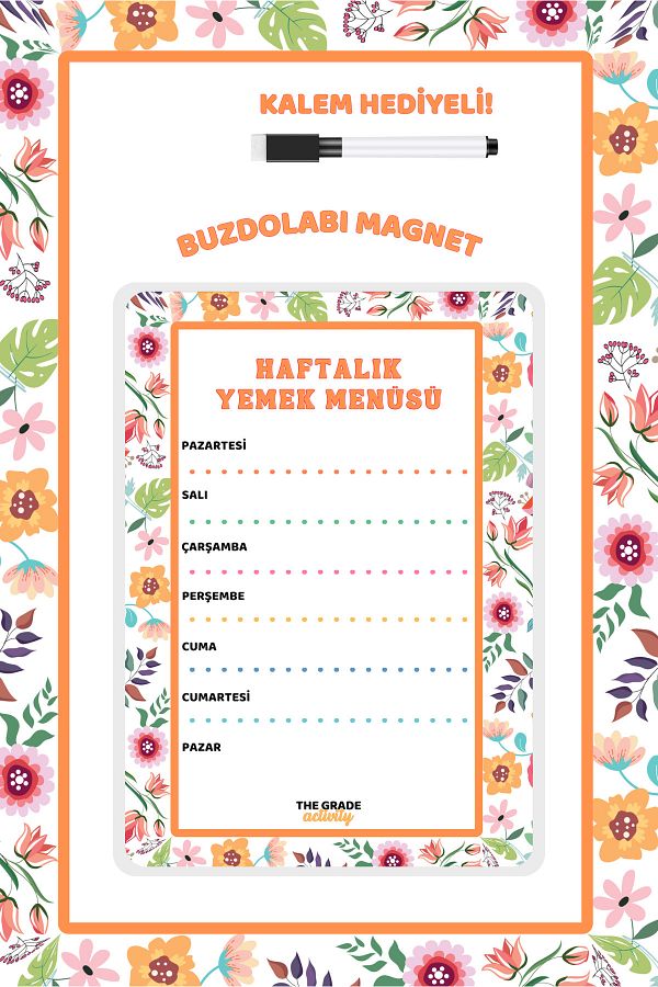 The Grade-Summer-Sil Notepad Meal Menu Refrigerator Notepad.Magnetic Refrigerator Notepad.Magnet Notepad.21X15Cm 1