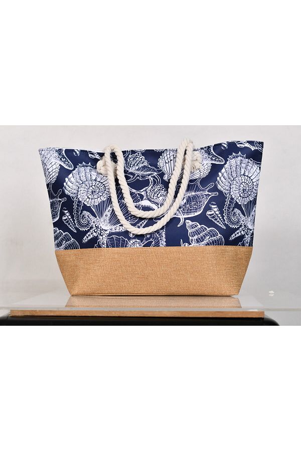 Generic-Stylish beach bag with a linen lining and a hemp rope handle, large capacity, water resistant 1