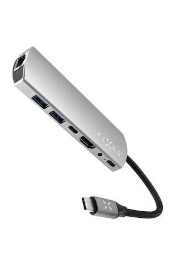 FIXED-Hub USB Fixed Multiport 7 in 1, USB 3.0, Ethernet RJ45, HDMI 4K, Audio 3,5 mm, Aluminium, PD 100W 1