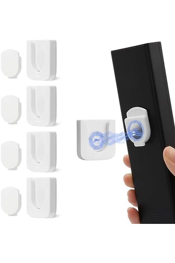 Choice-currency white 4pcs Remote Control Magnetic Hook with Strong Adhesive Suction Cup Wall Mounted TV an 1