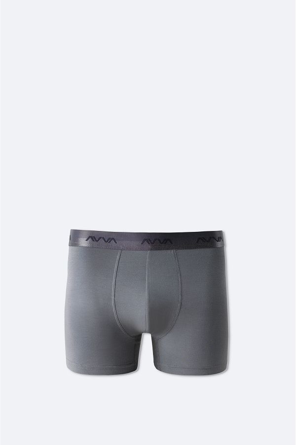 Avva-Ανδρικό Anthracite Plain Basic Soft Touch Single Boxer B 009537 1