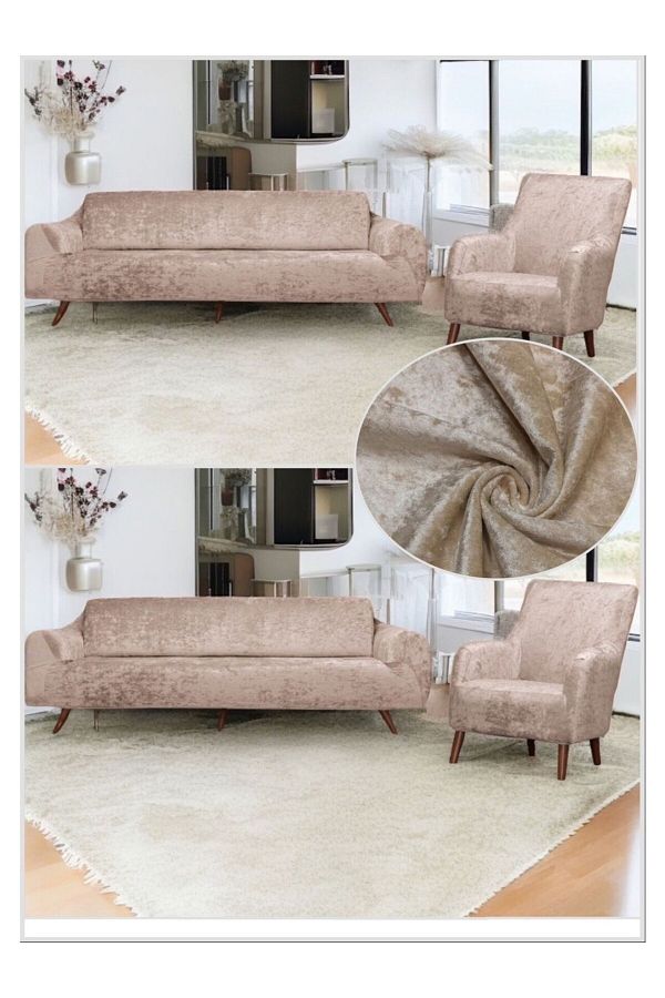 BTF HOME-Soft Washable Lint-Repellent Elastic Velvet Sofa Cover Sofa Cover Set 4" Set 1