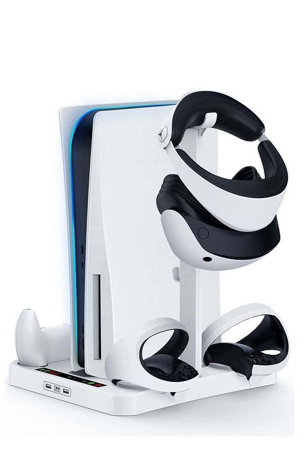 COOYA-PS5 Console Cooling Base & holder,Three-Speed Adjustable,Compact Design,2 Charging Methods 1