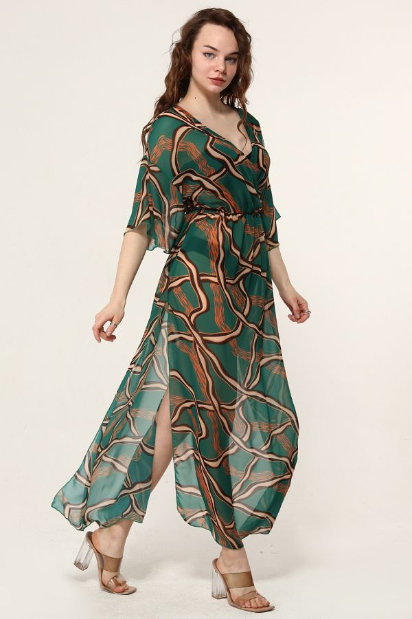 Bolder-Lolita Green Chain Pattern Beach Dress 1