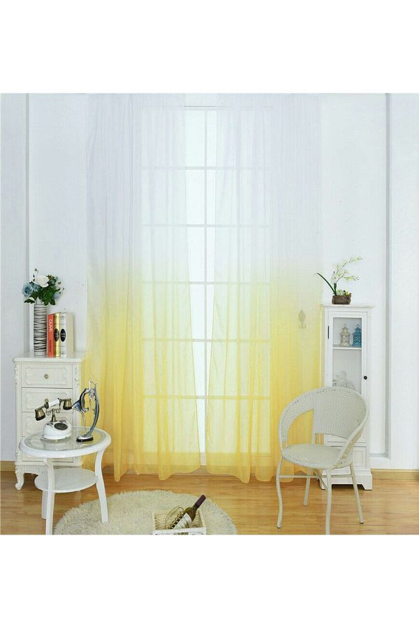 farbateks-Yellow Gray Gradient Shimmering 3 Layer Pleated Tulle 1