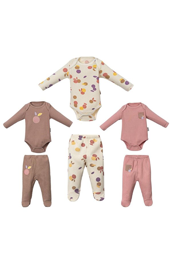 Lolons Benek Temalı Kız Bebek Üçlü Patikli Tek Alt