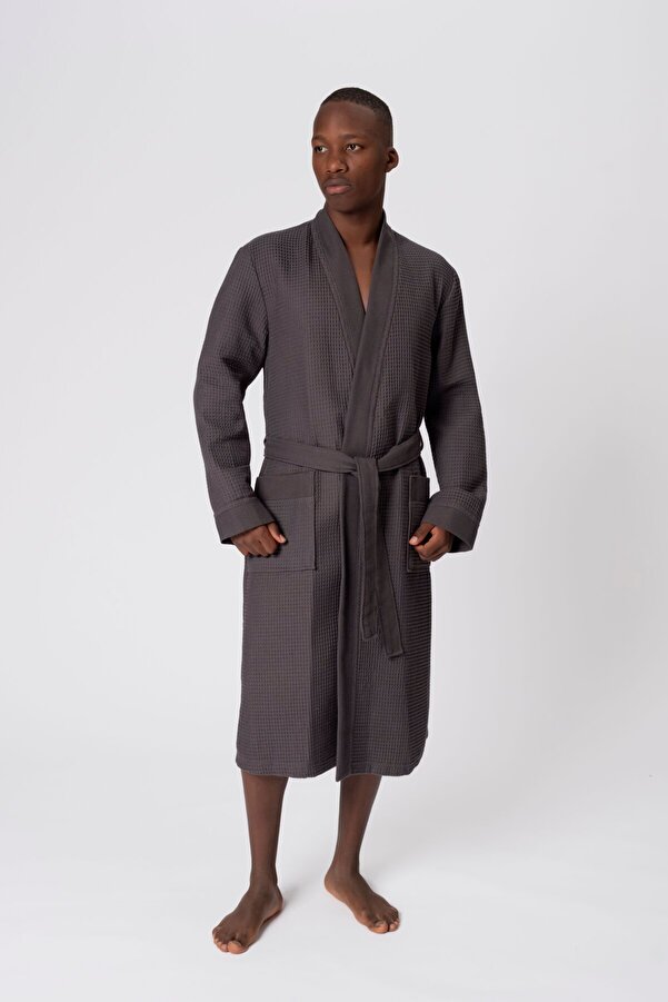 Ellia Soft 100% Cotton Soft Pique Kimono Men's Summer Bathrobe