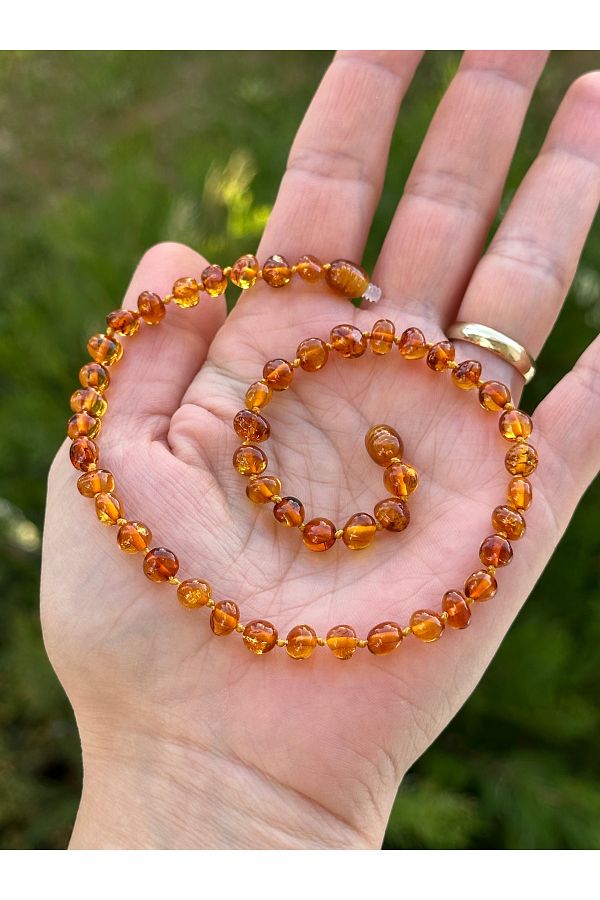 KEHRİBAREVİ EREĞLİ-Original Certified Amber Necklace - Baltic Drop Baby Teeth Necklace 1