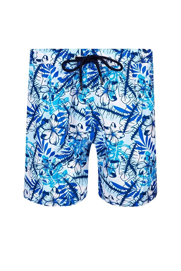 REMSA-Pantaloni scurți pentru bărbați cu modele albastre pentru mare și piscină - Holmes S261 1