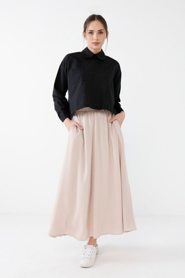 Birgül Bektaş-Mink Colored Flared Skirt 1