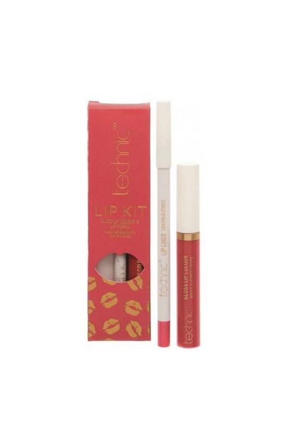 TECHNIC-Lip Gloss and Lip Pencil Set, Technic, Lip Kit, Rose 1