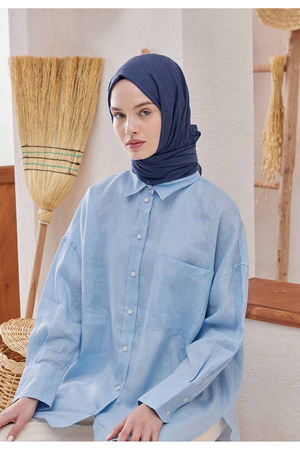 Fresh-Bamboo Shawl Parliament Blue 1