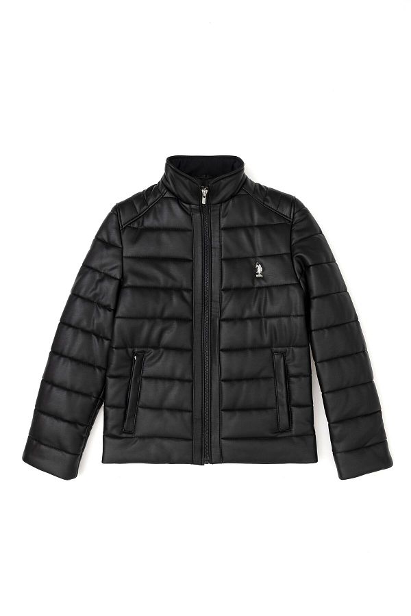 U.S. Polo Assn.-Boy's Black Leather Coat P22386 1