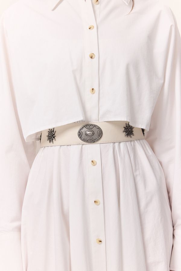 Manuka-Belt with Ecru Buckle to Put the Corse with the Jewelry 1