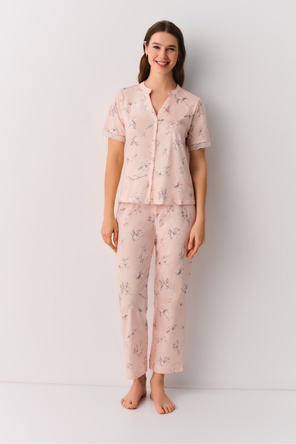Suwen Tina Shirt Collar Pajama Set