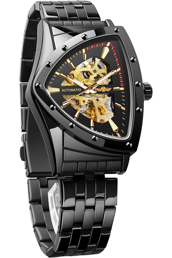 Generic-Forsining Skeleton Watches For Men Automatic Mechanical Watch With Triangle Dial Luminous Self 1