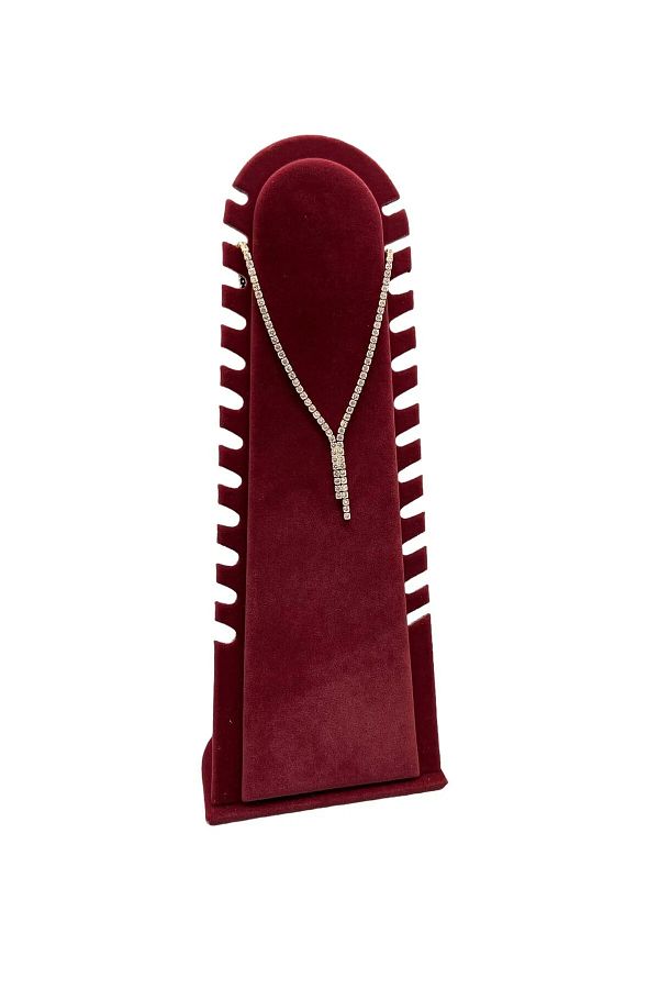 MeGass Dekor-Burgundy Riyadh Model Suede Necklace - 31/11 cm Legs, Display Stand 1