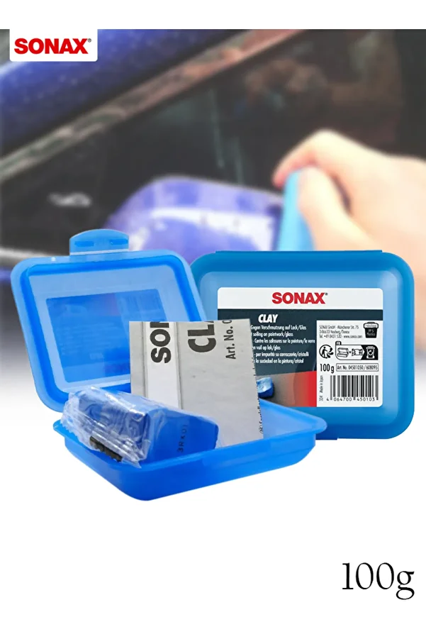 Sonax-Clay Bar 100g Removes Tar, Rust, Sap, Insects & Contaminants from Car Paint, Glass & Chrome 1