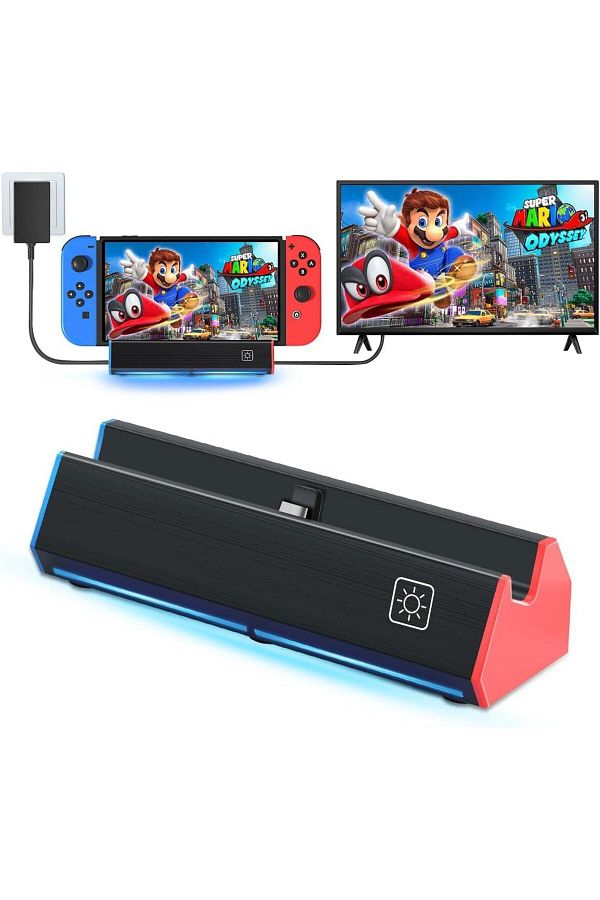 COOYA-محطة إرساء تلفزيونية لمفتاح/مفتاح OLED، بديلة لمحطة إرساء Switch الرسمية، منفذ إيثرنت بسرعة 1000 ميجابت في الثانية 1