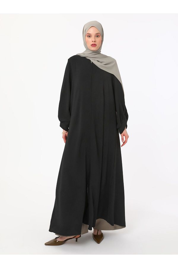 Refka-Zippered Black Cap / Overcoat - Refka 1