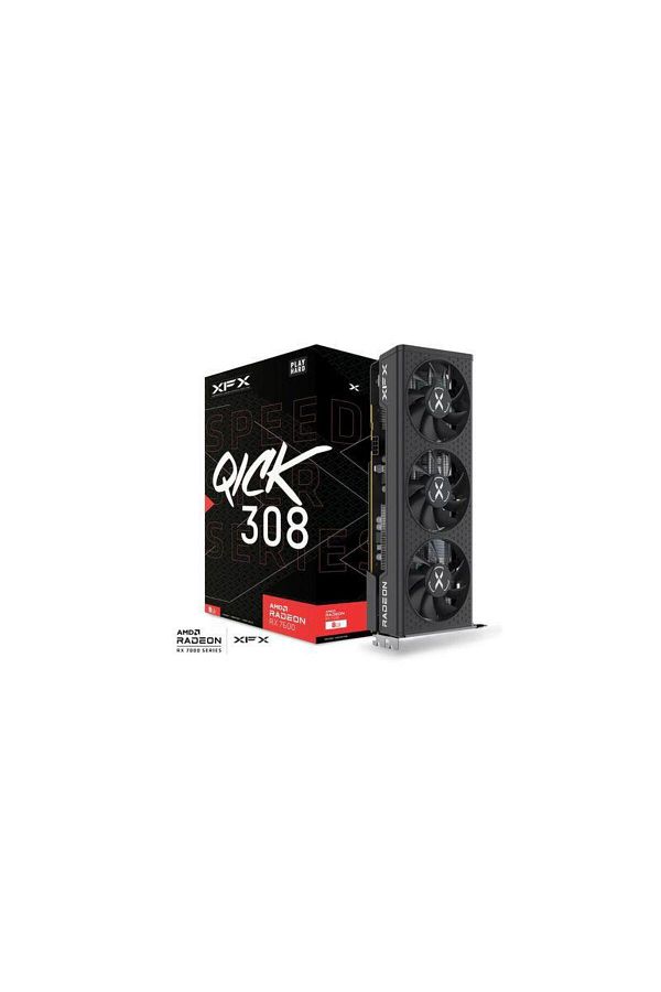 XFX-Placa video XFX SPEEDSTER QICK 308 Radeon RX 7600 Black Edition 8GB GDDR6 128-bit 1
