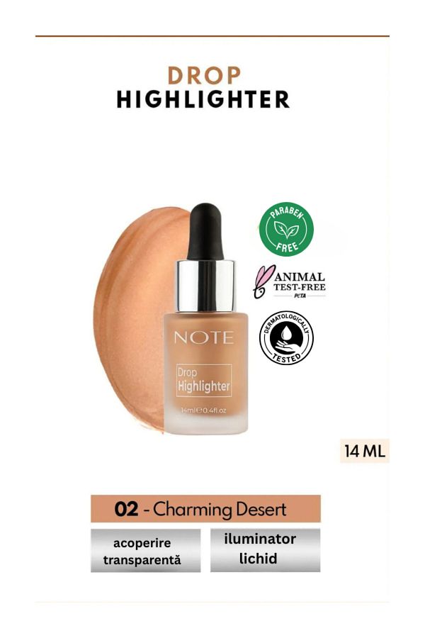 NOTE-Iluminator Lichid Str Lucitor Drop Highlighter - 02 Charming Desert 1