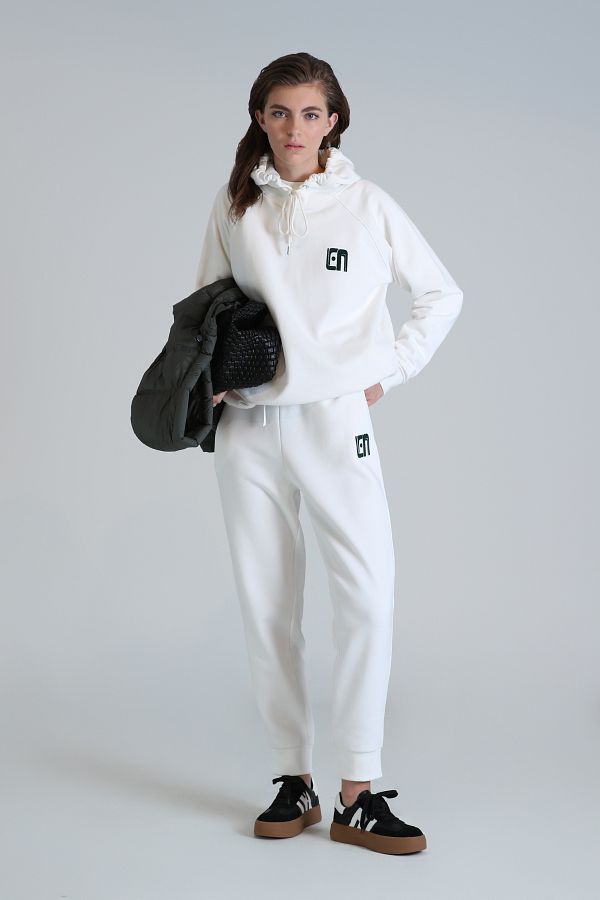 Lufian-Trening de damă Nice Knitted Off-White 1