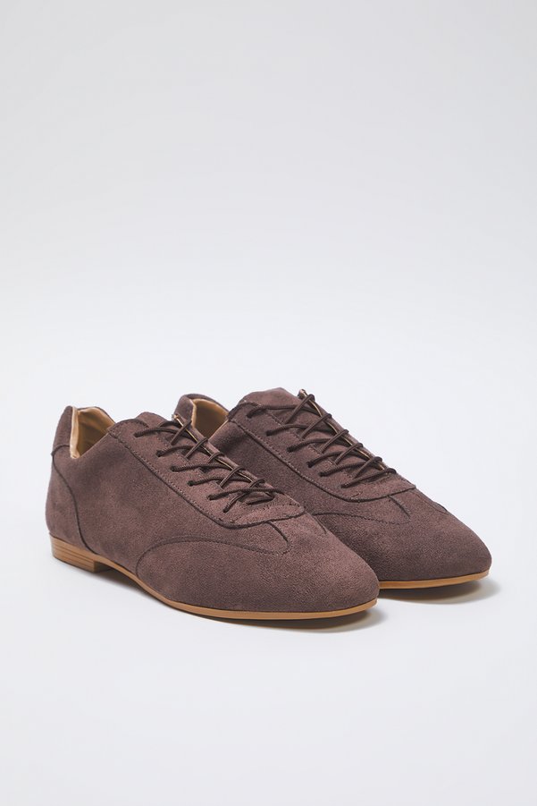 Trendyol Shoes Brown Suede Lace-Up Women Sneaker Takss25Sn00060
