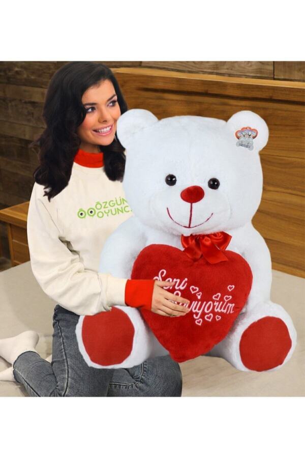 Pandamkee 100 Cm Seni Seviyorum Kalpli Büyük Ayıcık (%100 Yerli)