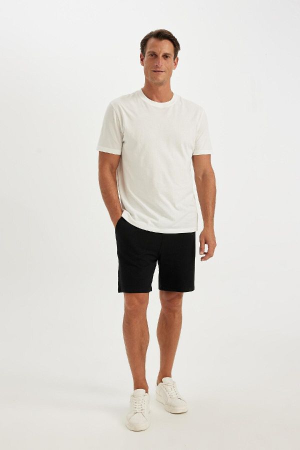 DeFacto-Jacquard Basic Straight Shorts s kapsami Regular Fit D5107Ax24Sm 1