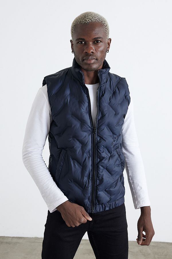 Weyeze-Stand Collar Thick Puffer Vest Ae-K59080Lns 1