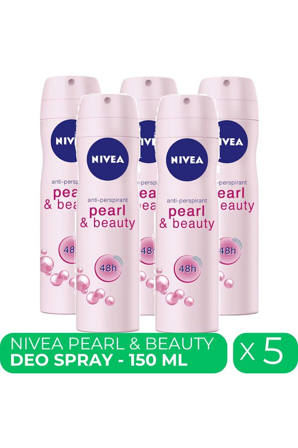 NIVEA-Pearl & Beauty, deodorant spray for women, 5 pcs x 150 ml 1
