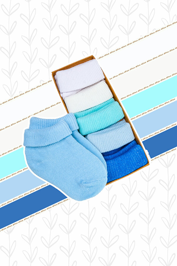 Akface Organik Pamuk 5'li Yeni Doğan Ve Bebek Çorabı Kız/erkek 0-24 Ay