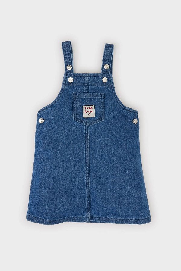 DeFacto-Gewebter Jean-Salat-Overall für Babys mit Etikett D7877A525SP 1
